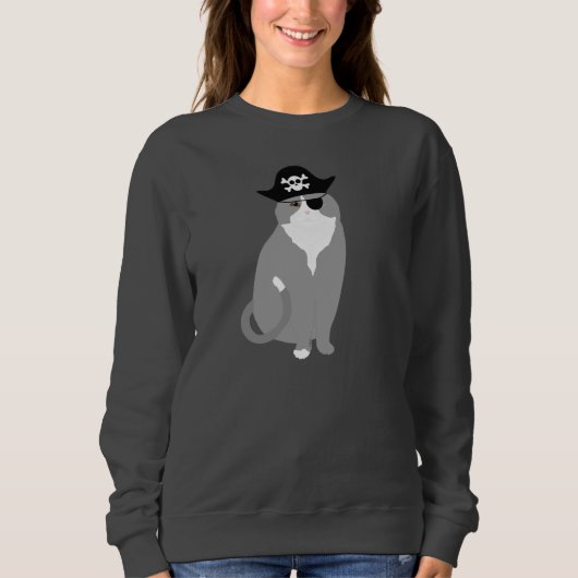 Pirate Cat Long Hoeve Shirt (Voorkant)