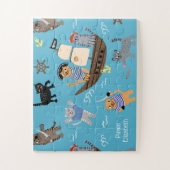 Pirate Cat Pattern for Boy and Girl Kinder Legpuzzel (Verticaal)