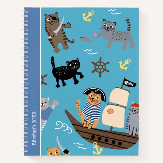 Pirate Cat Pattern for Boy and Girl Kinder School Notitieboek (Voorkant)