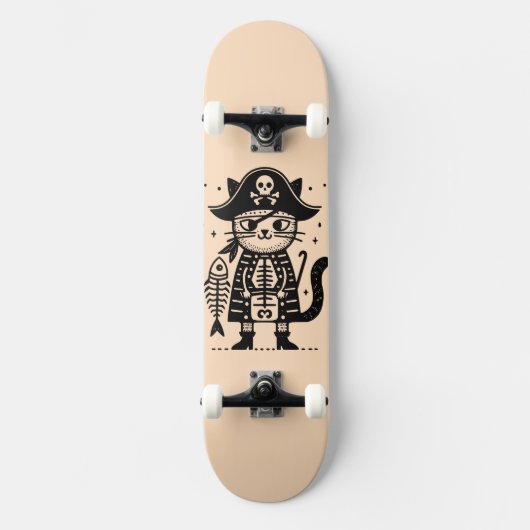 Pirate Cat Persoonlijk Skateboard (Voorkant)