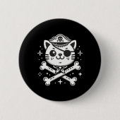 Pirate Cat Pirate Crew Verjaardagsfeest Matching Ronde Button 5,7 Cm (Voorkant)