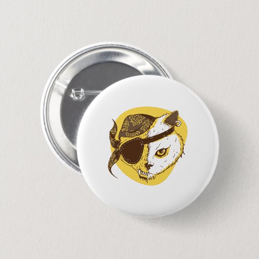 Pirate Cat Ronde Button 5,7 Cm (Voorkant /achterkant)