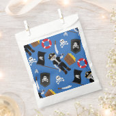 Pirate Cat Skull Crossbones Blauw Bedankzakje (Geknipt)