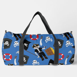 Pirate Cat Skull Crossbones Blauw Plunjezak