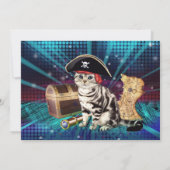 Pirate Cat verjaardagsuitnodiging Kaart (Achterkant)