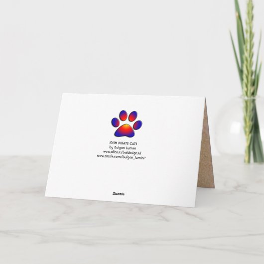 PIRATE CATS AND GREEN BEER PINTS, St. Patrick's Da Kaart (Achterkant)