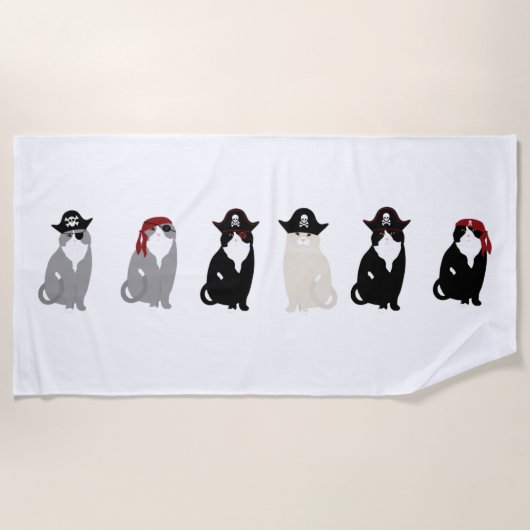 Pirate Cats Beach Towel Strandlaken (Voorkant)