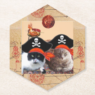 PIRATE CATS, BEHANDELING KAARTEN, spreken als een  Kartonnen Onderzetters