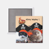 PIRATE CATS, spreek als een Pirate Dag BBQ Partij Magneet (Voorkant / Achterkant)