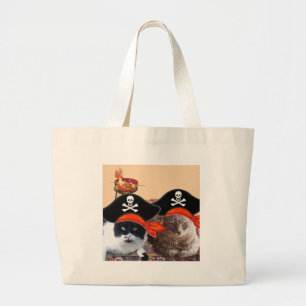 PIRATE CATS, spreek als een Pirate Dag Grote Tote Bag