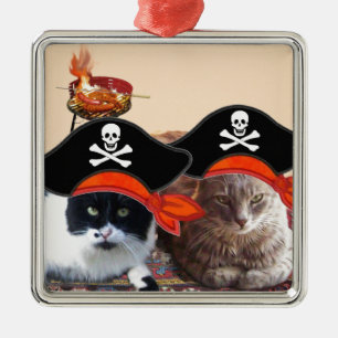PIRATE CATS, spreek als een Pirate Dag Metalen Ornament