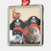 PIRATE CATS, spreek als een Pirate Dag Metalen Ornament (Links)