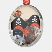 PIRATE CATS, spreek als een Pirate Dag Metalen Ornament (Links)