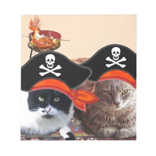 PIRATE CATS, spreek als een Pirate Dag Notitieblok (Voorkant)