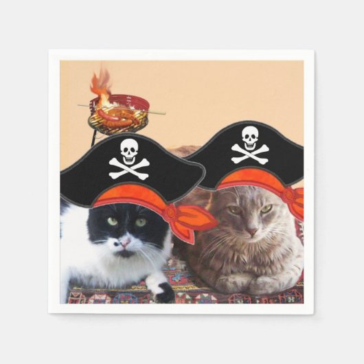 PIRATE CATS, spreek als een Pirate Dag Servet (Voorkant)