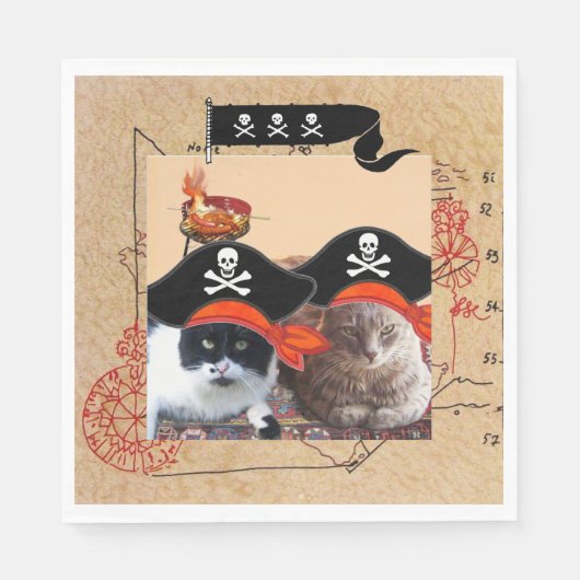 PIRATE CATS, spreek als een Pirate Dag Servet (Voorkant)
