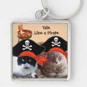 PIRATE CATS, spreek als een Pirate Dag Sleutelhanger (Voorkant)