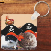 PIRATE CATS, spreek als een Pirate Dag Sleutelhanger (Achterkant)