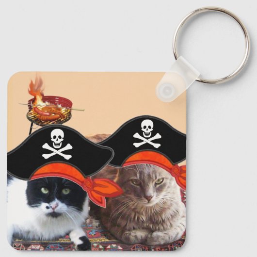 PIRATE CATS, spreek als een Pirate Dag Sleutelhanger (Achterkant)