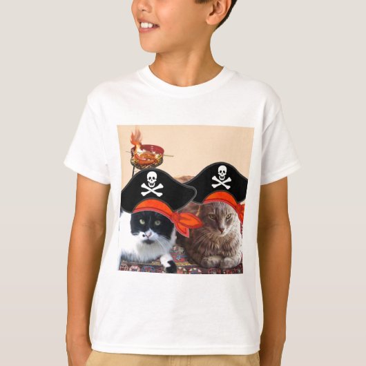 PIRATE CATS, spreek als een Pirate Dag T-shirt (Voorkant)