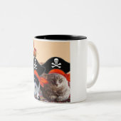PIRATE CATS, spreek als een Pirate Dag Tweekleurige Koffiemok (Voorkant rechts)