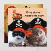 PIRATE CATS, spreek als een Pirate Day Bbq Partij Kaart (Voorkant / Achterkant)