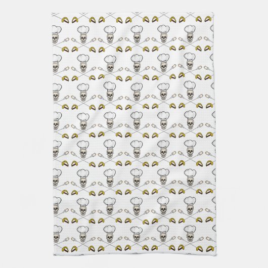 Pirate Chef Crossed Marshmallow Forks Towel Theedoek (Verticaal)
