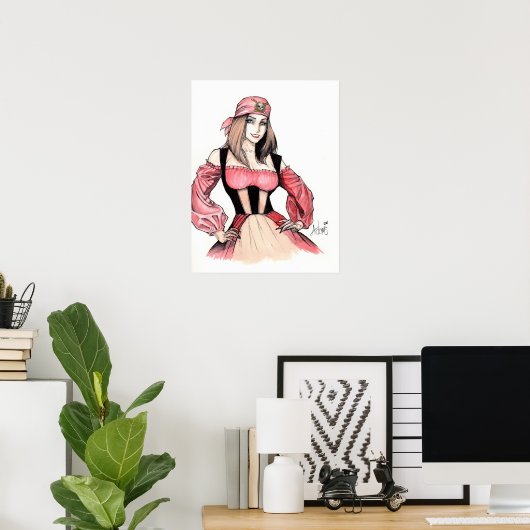 Pirate Chick Poster (Thuiskantoor)