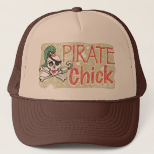 Pirate Chick Skull van Mudge Studios Trucker Pet