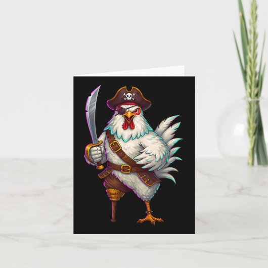 Pirate Chicken Grappig Halloween Kostuum Voor Mann Kaart (Voorkant)