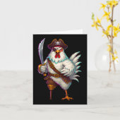 Pirate Chicken Grappig Halloween Kostuum Voor Mann Kaart (Gele Bloem)