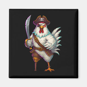 Pirate Chicken Grappig Halloween Kostuum Voor Mann Magneet