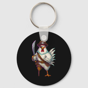 Pirate Chicken Grappig Halloween Kostuum Voor Mann Sleutelhanger
