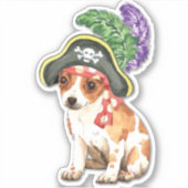 Pirate Chihuahua Vinyl Sticker (Voorkant)