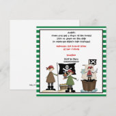 Pirate children verjaardagsfeestje, uitnodiging-gr kaart (Voorkant / Achterkant)