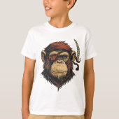 Pirate Chimp: moedig en avontuurlijk ontwerp T-shirt (Voorkant)