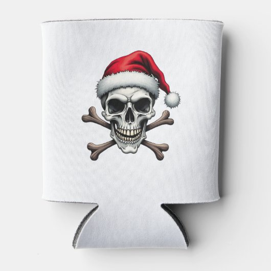 Pirate Christmas Skull & Crossbones Santa Hat. Got Blikjeskoeler (Voorkant)