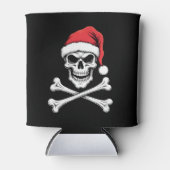 Pirate Christmas Skull & Crossbones Santa Hat. Got Blikjeskoeler (Voorkant)