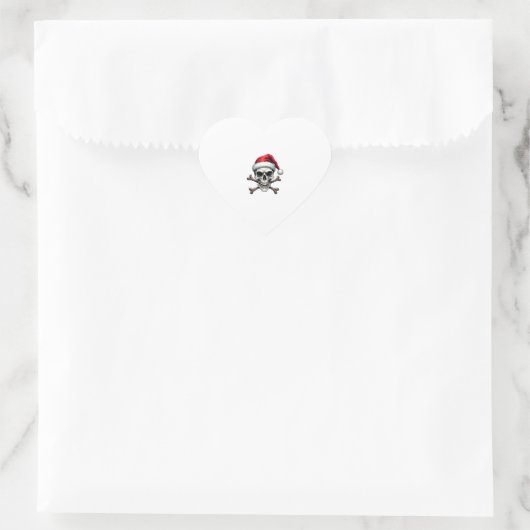 Pirate Christmas Skull & Crossbones Santa Hat. Got Hart Sticker (Tas)