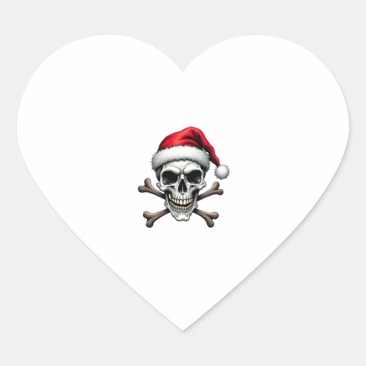 Pirate Christmas Skull & Crossbones Santa Hat. Got Hart Sticker (Voorkant)