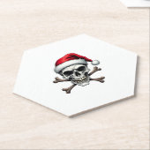 Pirate Christmas Skull & Crossbones Santa Hat. Got Kartonnen Onderzetters (Schuin)