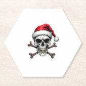 Pirate Christmas Skull & Crossbones Santa Hat. Got Kartonnen Onderzetters (Voorkant)
