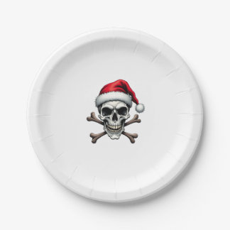Pirate Christmas Skull & Crossbones Santa Hat. Got Papieren Bordje