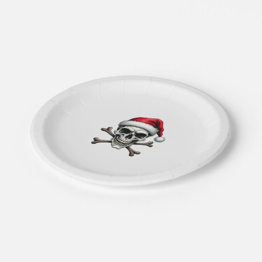 Pirate Christmas Skull & Crossbones Santa Hat. Got Papieren Bordje (Gekanteld)