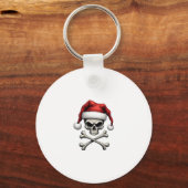Pirate Christmas Skull & Crossbones Santa Hat. Got Sleutelhanger (Voorkant)