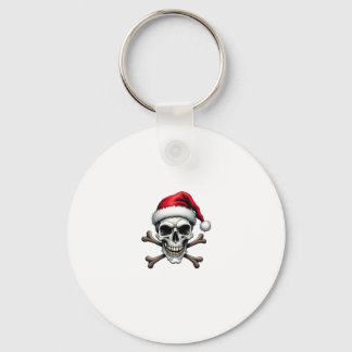 Pirate Christmas Skull & Crossbones Santa Hat. Got Sleutelhanger