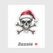 Pirate Christmas Skull & Crossbones Santa Hat. Got Sticker (Vel)