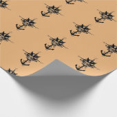 Pirate Compass Roos en Anchor Paper Cadeaupapier (Hoek)
