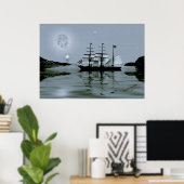 Pirate Cove / blauw Poster (Thuiskantoor)