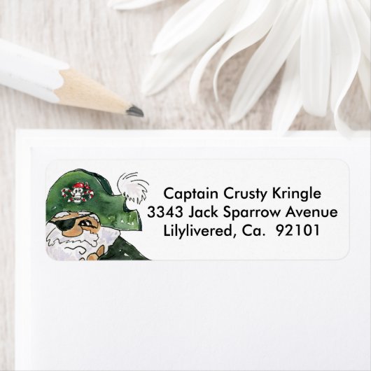 Pirate CPTN Crusty Kringle Retouradres Label (Insitu)